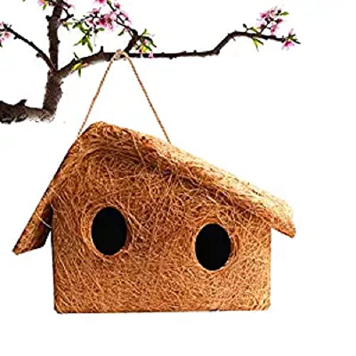 Sicherstes Bio Vogelnest Doppelfensterhaus Rein handgefertigtes Nest für alle kleinen Vögel (klein) von Swadeshi Desire