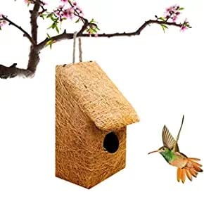 Sicherstes Bio Vogelnest Einzelfenster Rutschhaus Rein handgefertigtes Nest für alle kleinen Vögel - (klein) von Swadeshi Desire