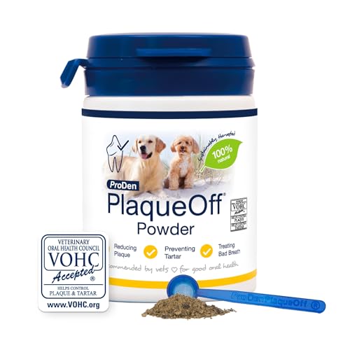 ProDen PlaqueOff Pulver für Hunde & Katzen, Zahnstein- und Mundgeruchsentferner, 100 % natürliche Zahnreinigung und Plaque-Entfernung, 60 g ProDen PlaqueOff Pulver für Hunde & Katzen, Zahnstein- und Mundgeruchsentferner, 100 % natürliche Zahnreinigung und Plaque-Entfernung, 60 g von ProDen PlaqueOff