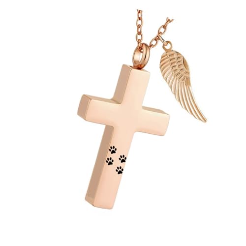 Sweeaau Elegante Gedenkhalskette für Haustiere, gekreuzte Urnenanhänger, Medaillon-Halskette zur Aufbewahrung von Asche, Pelzen, Haaren, Andenken, Anpassung von Haustier-Gedenkschmuck Sweeaau Elegante Gedenkhalskette für Haustiere, gekreuzte Urnenanhänger, Medaillon-Halskette zur Aufbewahrung von Asche, Pelzen, Haaren, Andenken, Anpassung von Haustier-Gedenkschmuck von Sweeaau