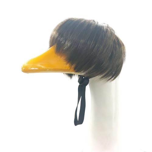 Sweeaau Lustige Haustier-Perücke, Gänse, Hut, Puffschnitt, Frisur, Haarteil, Ente, Kopfbedeckung für Fotoshootings und Festivals, Feiern, Partys, Gänse, Bob-Perücken von Sweeaau