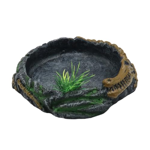 Sweeaau Reptilien-Futterschale für Terrarien, Harze, Futternapf, Amphibien, Futternapf für sicheres Trinken und Essen von Sweeaau