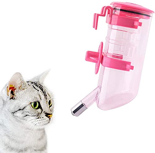 Sweelive Große Wasserflasche für Haustiere, 500 ml, automatischer Wasserspender für Haustiere, kleine und mittelgroße Tränke für Hunde, Welpen, Katzen (Rosa) von Sweelive
