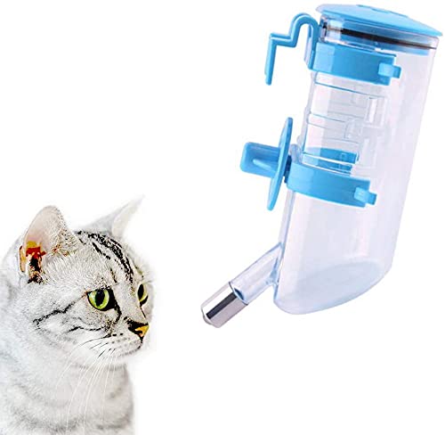 Sweelive Große Wasserflasche für Haustiere, 500 ml, automatischer Wasserspender für Haustiere, kleine und mittelgroße Tränke für Hunde, Welpen, Katzen (blau) von Sweelive