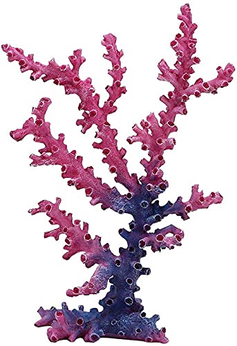 Sweelive Korallenharz Dekorationen für Aquarien Künstliche Simulation Pflanzen Ornamente für Unterwasseraquarium Zubehör für Landschaft (6,7 x 3,1 x 9,8 Zoll) von Sweelive