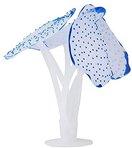Sweelive Künstliche Silikonkoralle für Aquarien, mit Saugnapf zur Befestigung, Blau von Sweelive