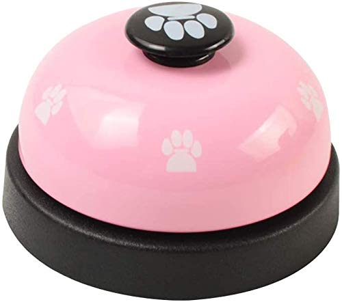 Sweelive Puzzle Toy Bell To Eat Feeding Order Training Bell, Dog Door Bell, für Potty Training, Eat Meal Training Intellectual Toy (Pink Black Button) von Sweelive