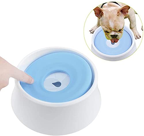 Sweelive Wasserschale für Hunde, schwimmende Wasserschüssel gegen Nässe, für Hunde und Katzen, 1,2 l (blau) von Sweelive
