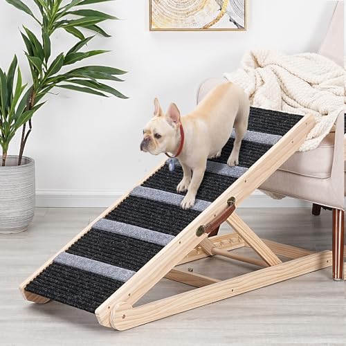 SweetBin verstellbare Haustierrampe aus Holz für alle Hunde und Katzen – rutschfeste Teppichoberfläche und Fußpolster – 101,6 lang und verstellbar von 30,48 bis 60,96 cm – bis zu 90,72 kg SweetBin verstellbare Haustierrampe aus Holz für alle Hunde und Katzen – rutschfeste Teppichoberfläche und Fußpolster – 101,6 lang und verstellbar von 30,48 bis 60,96 cm – bis zu 90,72 kg von SweetBin