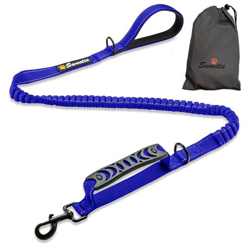 Bungee-Hundeleine, stoßdämpfend, starke Leine, 122 cm bis 150 cm lang, mit weich gepolstertem Griff und Verkehrsgriff, reflektierend, Anti-Zug-Leine für Spaziergänge mit kleinen, mittleren und großen Bungee-Hundeleine, stoßdämpfend, starke Leine, 122 cm bis 150 cm lang, mit weich gepolstertem Griff und Verkehrsgriff, reflektierend, Anti-Zug-Leine für Spaziergänge mit kleinen, mittleren und großen von Sweetie