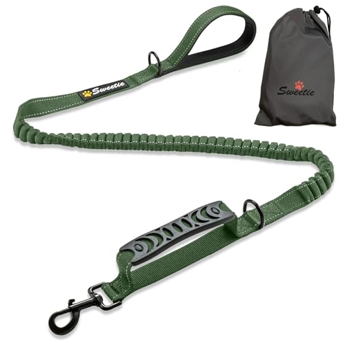 Bungee-Hundeleine, stoßdämpfend, starke Leine, 122 cm bis 150 cm lang, mit weich gepolstertem Griff und Verkehrsgriff, reflektierend, Anti-Zug-Leine für Spaziergänge mit kleinen, mittleren und großen Bungee-Hundeleine, stoßdämpfend, starke Leine, 122 cm bis 150 cm lang, mit weich gepolstertem Griff und Verkehrsgriff, reflektierend, Anti-Zug-Leine für Spaziergänge mit kleinen, mittleren und großen von Sweetie