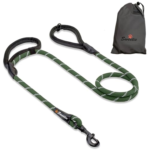 Hundeleine, aus Seil, robust, 2 gepolsterte Griffe, 1,5 m, für mittelgroße und große Hunde, reflektierend, wetterfest. Hundeleine, aus Seil, robust, 2 gepolsterte Griffe, 1,5 m, für mittelgroße und große Hunde, reflektierend, wetterfest. von Sweetie