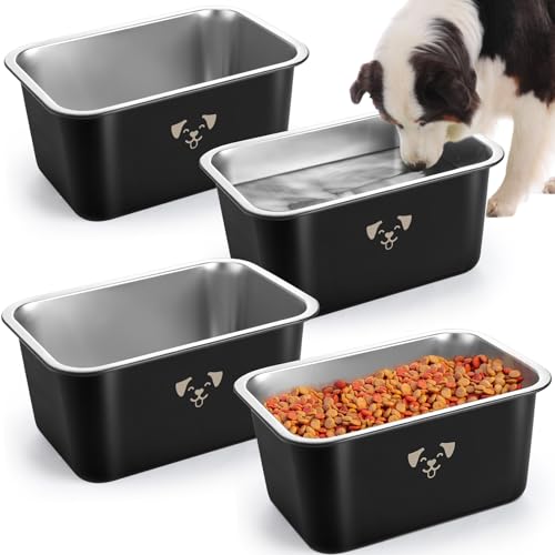 Sweetude 4 große Wassernäpfe für Hunde, große Futternäpfe aus Edelstahl, extra groß, aus Metall, rostbeständig, großes Fassungsvermögen für Haustiere, Hunde, Schwarz, 7 l Sweetude 4 große Wassernäpfe für Hunde, große Futternäpfe aus Edelstahl, extra groß, aus Metall, rostbeständig, großes Fassungsvermögen für Haustiere, Hunde, Schwarz, 7 l von Sweetude