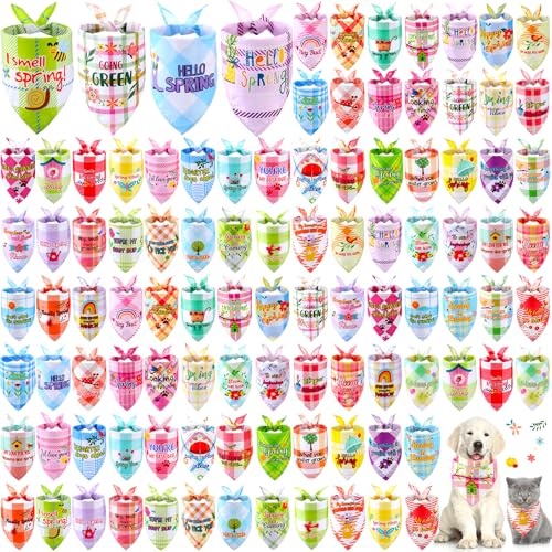 Sweetude Hundehalstücher mit Sprüchen, verstellbar, waschbar, Halstuch, saisonales Haustier-Kostüm, Zubehör, Pflegezubehör für kleine bis große Katzen, Hunde, 100 Stück von Sweetude