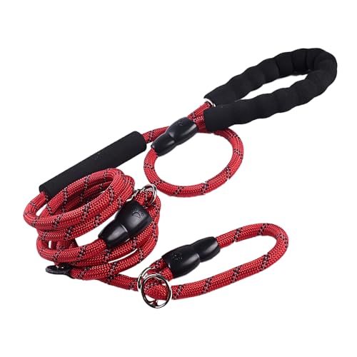 Hundeleine, 2 m, kein Halsband oder Geschirr erforderlich, starke Nylonleine mit reflektierenden Nähten, für kleine, mittelgroße und große Hunde, mit Kotbeutelspenderhaken Hundeleine, 2 m, kein Halsband oder Geschirr erforderlich, starke Nylonleine mit reflektierenden Nähten, für kleine, mittelgroße und große Hunde, mit Kotbeutelspenderhaken von SweetyMooMoo