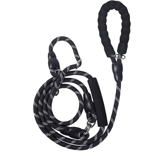 Retrieverleine, 2 m, kein Halsband oder Geschirr erforderlich, starke Nylonleine mit reflektierenden Nähten, für mittelgroße und große Hunde, mit Kotbeutelspenderhaken, Schwarz, 2 m Länge Retrieverleine, 2 m, kein Halsband oder Geschirr erforderlich, starke Nylonleine mit reflektierenden Nähten, für mittelgroße und große Hunde, mit Kotbeutelspenderhaken, Schwarz, 2 m Länge von SweetyMooMoo