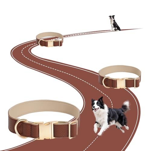 SweetyMooMoo Hundehalsband aus echtem Welpen-Leder, ideal für kleine, mittelgroße und große Hunde, Größe M, Braun SweetyMooMoo Hundehalsband aus echtem Welpen-Leder, ideal für kleine, mittelgroße und große Hunde, Größe M, Braun von SweetyMooMoo