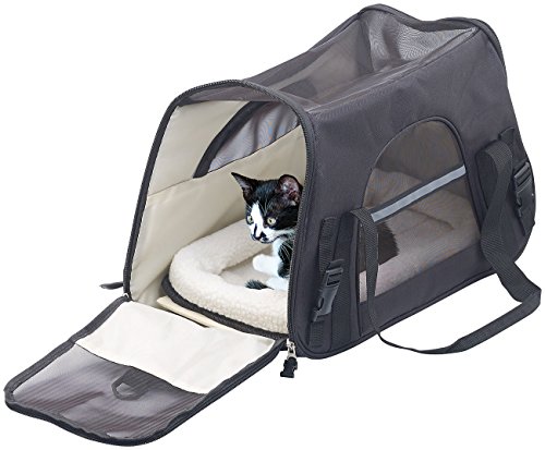 Sweetypet Hundetasche: Hand- & Auto-Transporttasche für Haustiere bis 8 kg, Größe M, schwarz (Transporttasche Katze, Hundetasche Auto, Transportbox Katzen) von Sweetypet