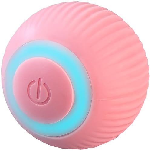 Sweetypet Katzen Spielzeug Ball: Akku-Katzenspielzeug mit LED-Licht, pink (Katzen-Rollball-Spielzeuge, Katzenball) von Sweetypet