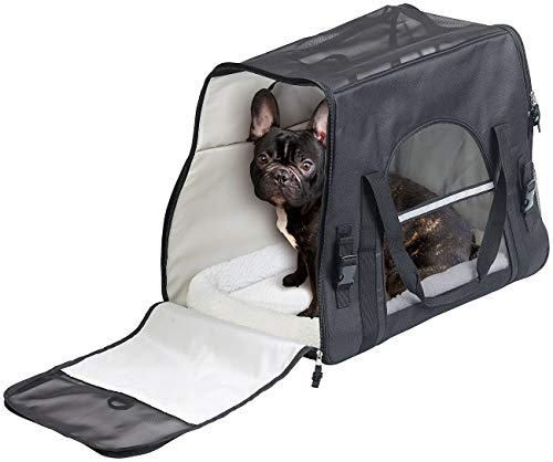 Sweetypet Hundetasche: Hand- & Auto-Transporttasche für Haustiere bis 15 kg, Größe L, schwarz (Hundetransporttasche, Hundekorb, Hundetransportbox) von Sweetypet