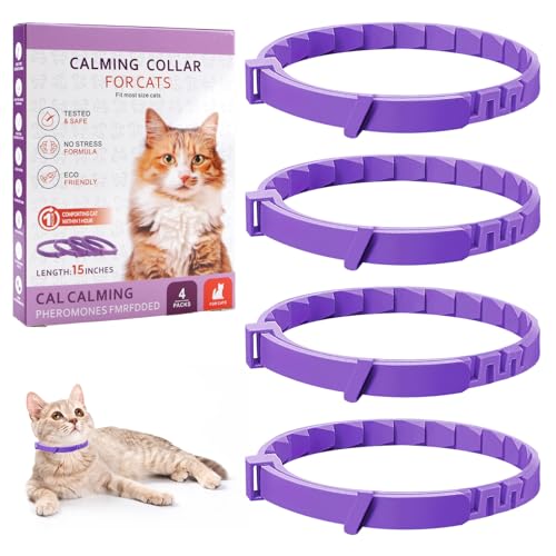 Beruhigendes Halsband für Katzen, 4-teilig, Anti-Stress, natürlich, mit Pheromonen, Farbe Violett, Größe verstellbar und 30 Tage Effekt, für Kätzchen und erwachsene Katzen Beruhigendes Halsband für Katzen, 4-teilig, Anti-Stress, natürlich, mit Pheromonen, Farbe Violett, Größe verstellbar und 30 Tage Effekt, für Kätzchen und erwachsene Katzen von Swiftctrl