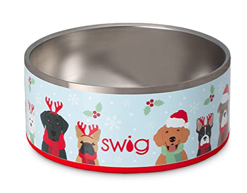 Swig Hundenapf, Santa Paws Edelstahl, Isolierter Hundefutternapf mit rutschfestem Boden, 900 ml, 4 Tassen, Geschenke für Hundeliebhaber, Hundeliebhaber Geschenke von Swig Life