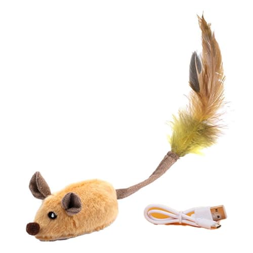 Swiixxer Interaktives Katzenspielzeug, Maus, Bewegliches Katzenspielzeug, Ferngesteuertes Katzenspielzeug, Mäuse, Elektronisch, Bewegliches Spielzeug, Katzen-Selbstspiel, Geschenk, Gelb Swiixxer Interaktives Katzenspielzeug, Maus, Bewegliches Katzenspielzeug, Ferngesteuertes Katzenspielzeug, Mäuse, Elektronisch, Bewegliches Spielzeug, Katzen-Selbstspiel, Geschenk, Gelb von Swiixxer