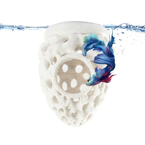 Swirge 3D-gedruckte schwimmende Betta-Versteck-Futterringe für kleine Fische, Ruheplatz für Corydoras, Garnelenhöhle, Aquarium, schwimmend, dekorativ von Swirge