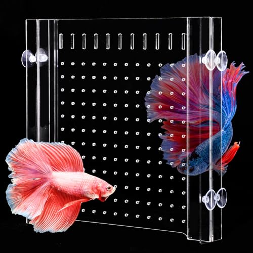 Swirge Aquarium-Trennwand mit Saugnapf, verstellbarer Acryl-Fischtank-Trenner, transparenter Aquarium-Isolations-Trennwand für 15/20 Gallonen Tank (27,9 x 27,9 cm) von Swirge