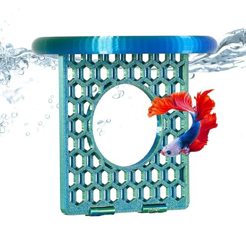 Swirge Fisch-Übungsring mit Algenfütterung, schwimmender Betta-Fischanreicherungsspielzeugring, Aquarium-Algen-Futterspender mit Trainingsschlaufe, Aquarium-Dekor-Spielzeugzubehör für Betta (grün) von Swirge