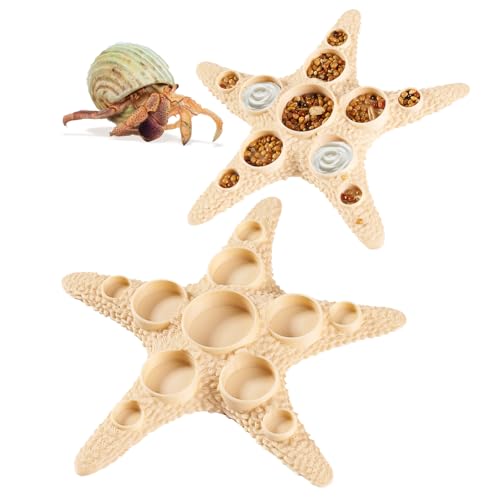 Swirge Futterschale für Einsiedlerkrebse, 11 Gitter, 2 Stück, Seesternform, Einsiedlerkrebse, Futternapf, Reptilien-Wasserschale, Tankzubehör Swirge Futterschale für Einsiedlerkrebse, 11 Gitter, 2 Stück, Seesternform, Einsiedlerkrebse, Futternapf, Reptilien-Wasserschale, Tankzubehör von Swirge