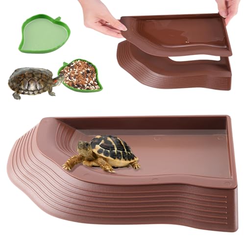 Swirge Schildkröten-Wasserschale mit Rampe, 3 Stück, Schildkrötenfutter, Wasserschalen mit Blättern, kleine Reptilien-Wasser-Futterschale, Badeschale für Schlangenbart, Drache, Gecko, Eidechse Swirge Schildkröten-Wasserschale mit Rampe, 3 Stück, Schildkrötenfutter, Wasserschalen mit Blättern, kleine Reptilien-Wasser-Futterschale, Badeschale für Schlangenbart, Drache, Gecko, Eidechse von Swirge