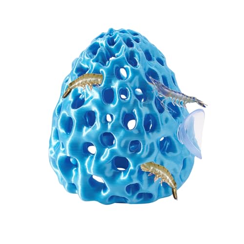 Swirge Shrimp Dome Hide, Shrimp Hides for Aquarium, Betta Fish Hideout with Suction Cup, Betta Habitat Tank Ornament Accessories, Aquarium Decor for Small Fish Guppy Hiding Resting (Blue) von Swirge