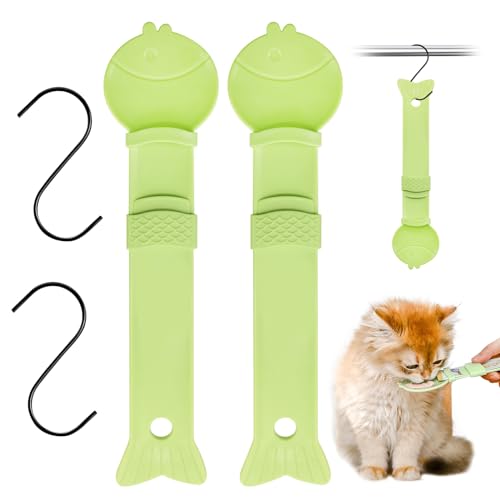 SwirlColor Katzenlöffel, 2Pcs Grün Nette Fisch Form Katze Glücklicher Löffel Katze Treat Löffel Drücken mit Hängendem Loch für Nassfutter SwirlColor Katzenlöffel, 2Pcs Grün Nette Fisch Form Katze Glücklicher Löffel Katze Treat Löffel Drücken mit Hängendem Loch für Nassfutter von SwirlColor