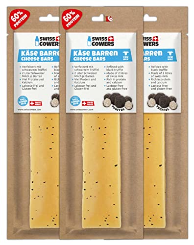Swiss Cowers Käse Barren mit Trüffel | 100% Schweizer Milch | Kauknochen aus Käse | Zahnpflege | langanhaltendes Kauvergnügen | einzigartig und lecker | Das Original (große Hunde 3er Pack) von SwissCowers