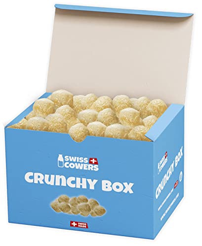 Swiss Cowers Käse Crunchies | 100% Schweizer Milch | perfekt für Junge & ältere Hunde | Zahnpflege | ohne Laktose | Unwiderstehlich knusprige Käse Hundesnacks (350g Box) von SwissCowers