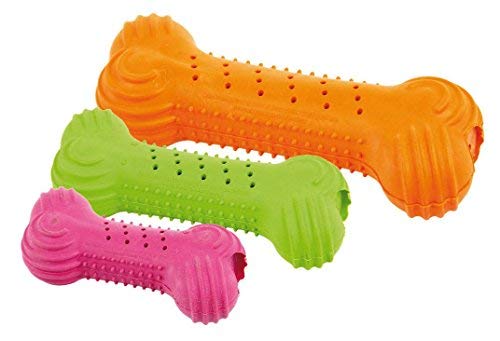 SwissPet Crunchy Bone orange Kauknochen für Hunde Gummiknochen Kauspielzeug 18,5 cm von SwissPet