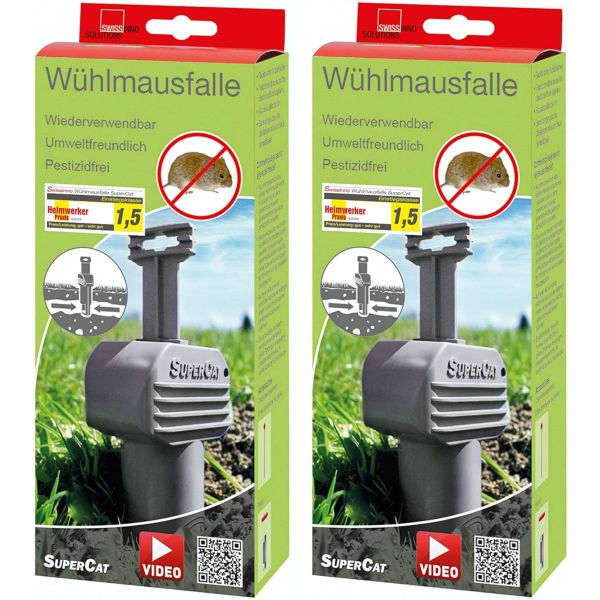2x Swissinno Wühlmausfalle SuperCat, wirkungsvolle Falle gegen Wühl... von Swissinno