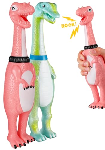Swooflia Gummi-Huhn-Spielzeug – Dino & Schlange, riesiges quietschendes Huhn, 30,5 cm, lustiges Gummi-Hundespielzeug, Neuheit, Party-Gag-Geschenke für Erwachsene und Hunde (2er-Pack) von Swooflia