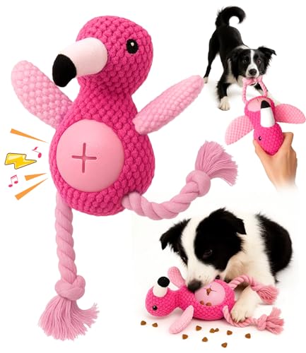 Swooflia Hunde-Puzzle-Spielzeug – Anreicherung, interaktives quietschendes Seilspielzeug, um sie zu beschäftigen, Plüsch, niedliches Zahnen, sauberes Tauziehen für kleine, mittelgroße und große Hunde von Swooflia