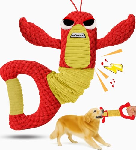 Swooflia Tug of War Hundespielzeug, Quietschendes Plüschspielzeug für mittelgroße und große Rassen, interaktives Knister-Hundespielzeug, niedlicher Hummer mit weichem langem Ziehgriff Swooflia Tug of War Hundespielzeug, Quietschendes Plüschspielzeug für mittelgroße und große Rassen, interaktives Knister-Hundespielzeug, niedlicher Hummer mit weichem langem Ziehgriff von Swooflia