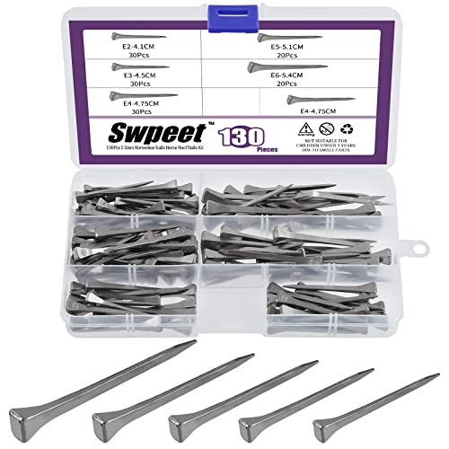 Swpeet 130 Stück 5 Größen E2 E3 E4 E5 E6 Stahl Hufeisen Nägel Sortiment Kit 4,1 cm 4,3 cm 4,6 cm 5,1 cm 5,3 cm Pferde Hufnägel Hufeisen Werkzeuge Fix Horse Nail Palm for Horse Race Horse Racing se Swpeet 130 Stück 5 Größen E2 E3 E4 E5 E6 Stahl Hufeisen Nägel Sortiment Kit 4,1 cm 4,3 cm 4,6 cm 5,1 cm 5,3 cm Pferde Hufnägel Hufeisen Werkzeuge Fix Horse Nail Palm for Horse Race Horse Racing se von Swpeet