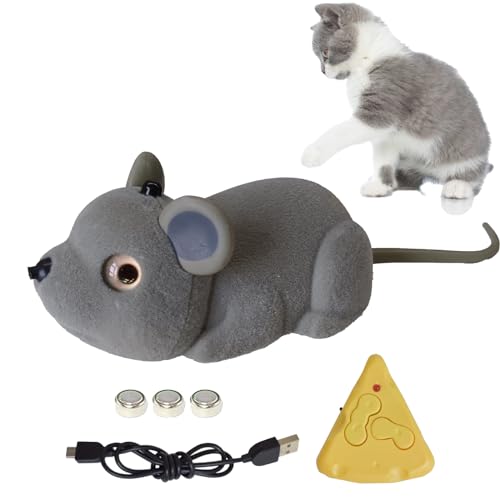 Katzenmaus-Spielzeug,Kabellos,Automatische Ferngesteuerte Maus mit Fernbedienung in Käseform, Interaktives Katzen Spielzeug RC Ratte, Automatisch Wahrnehmende Hindernisse Katzenmaus-Spielzeug,Kabellos,Automatische Ferngesteuerte Maus mit Fernbedienung in Käseform, Interaktives Katzen Spielzeug RC Ratte, Automatisch Wahrnehmende Hindernisse von Swsdee