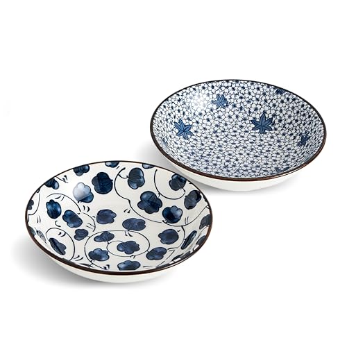 Swuut Keramik-Doppelnapf für Katzen & Hunde - Vintage Blau-Weiß Design (14 cm), spülmaschinenfest - 4-teilig von Swuut