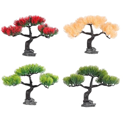 Sxett 4 x Tannenbäume, schöne natürliche Aquascapes, künstliche Kiefern, für verschiedene Aquarien, natürliche Optik, Aquarium-Dekoration von Sxett