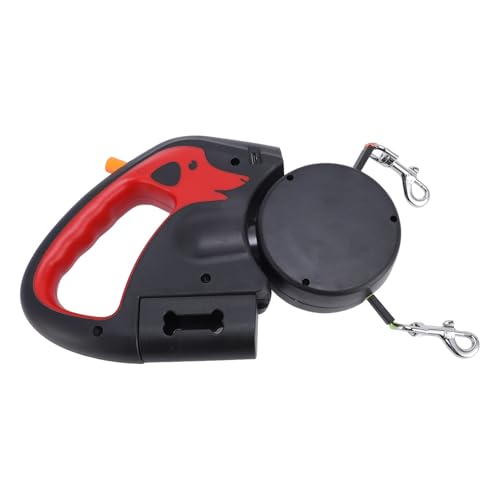 Sxhlseller 2 Hunde -ExecTingable -Leine, Einstellbare Länge Kunststoff Automatisch Einverrückter Hundeleine 500 MAh Akku für Draußen (Rot) von Sxhlseller