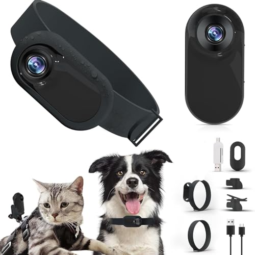 Sxhlseller Katzen Kamera Halsband - 170° Weitwinkel Hundehalsband-Kamera mit 0,96 Zoll LCD-Bildschirm, multifunktionaler Haustier Katzen Tracker für Videoaufzeichnungen drinnen von Sxhlseller