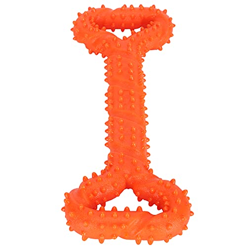 Sxhlseller TPR Hundekauspielzeug, Hundekauspielzeug in Knochenform, Hundezähne-Reinigungsstift, Pet Interactive Molar Playing Toy (Rallye-Bar - Orange) von Sxhlseller