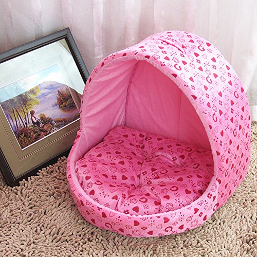 Sxspace Katzenhöhle & Hundebett, Hundekörbchen | Perfekte Kuschelhöhle für Kleine Hunde & Katzen (M: 41 * 40 * 30cm, Rosa) von Sxspace
