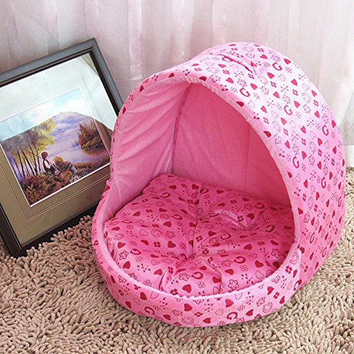 Katzenhöhle & Hundebett, Hundekörbchen | Perfekte Kuschelhöhle für Kleine Hunde & Katzen (M: 41 * 40 * 30cm, Rosa) von Sxspace